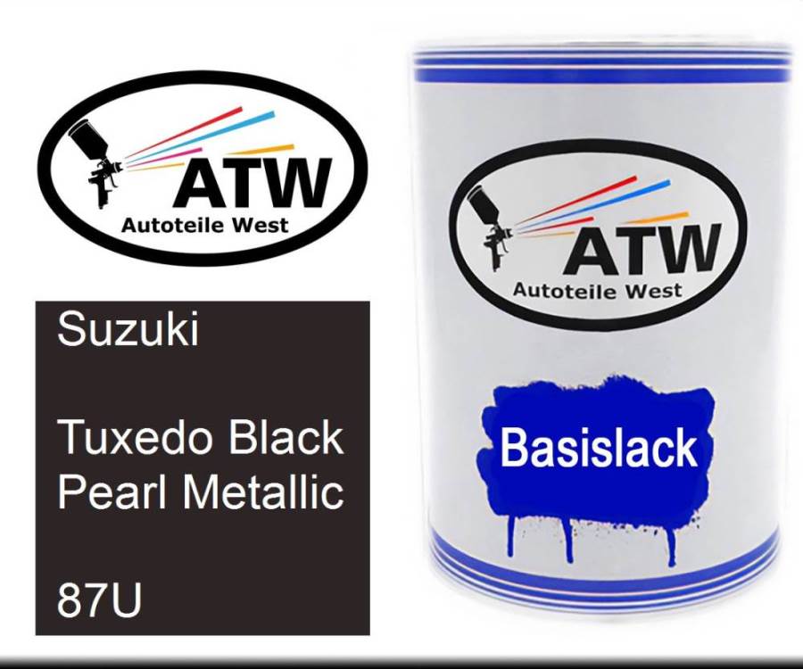 Suzuki, Tuxedo Black Pearl Metallic, 87U: 500ml Lackdose, von ATW Autoteile West.